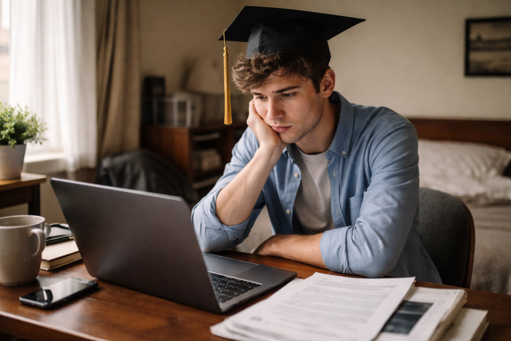 Ilustrasi fresh graduate yang kurang pengalaman saat melamar pekerjaan